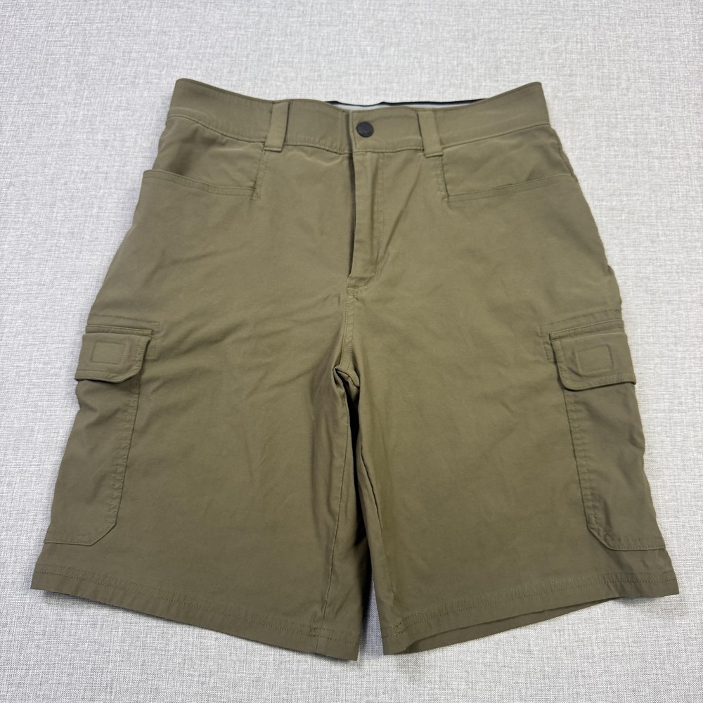 Orvis Cargo Shorts Mens 32 Green Nylon Spandex Microfiber Stretch 10" Inseam